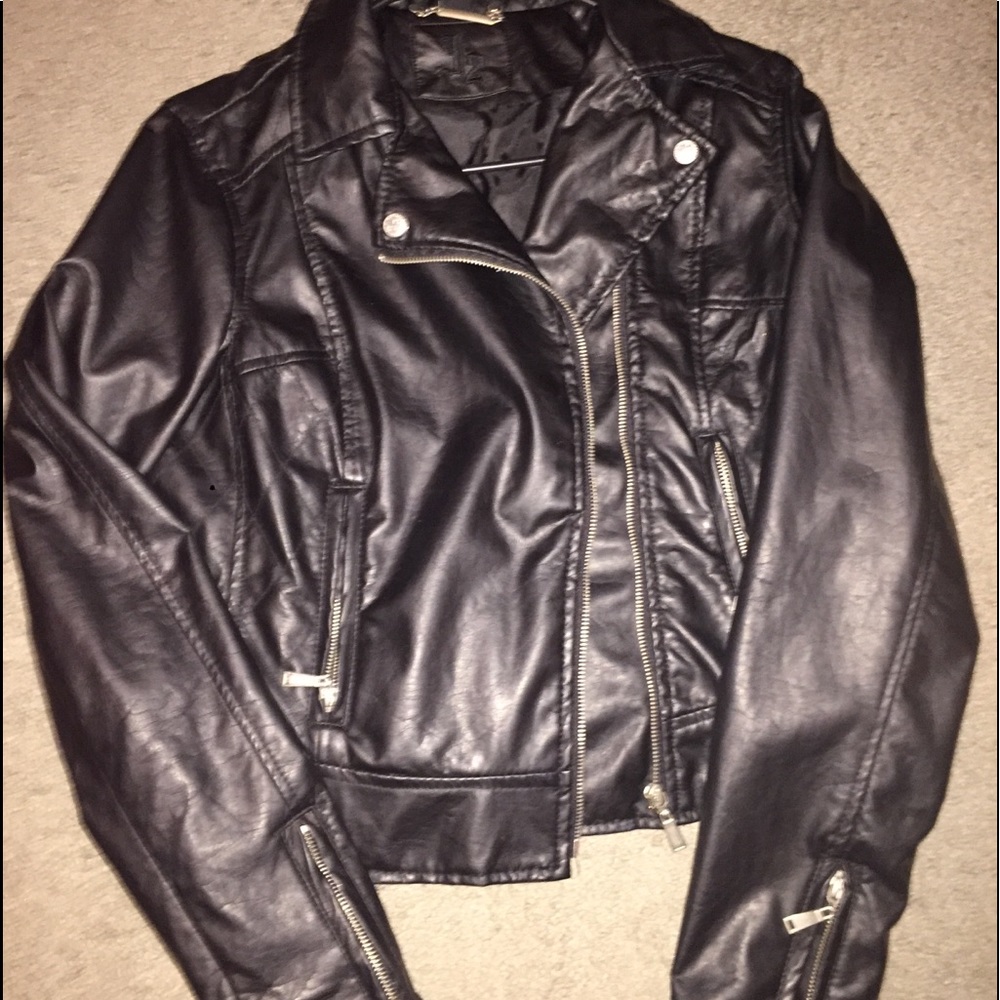 Black leather jacket